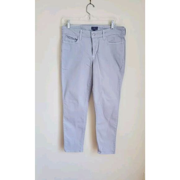 NYDJ Marilyn Straight Ankle Length Jeans Womens Sz 8 Light Gray Denim Stretch - Picture 1 of 13